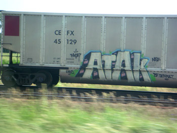 graffiti on the side of a train