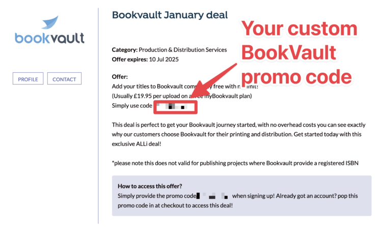 find your own bookvault promo code