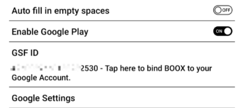 boox poke5 enable google play gsf id bind to Google Account