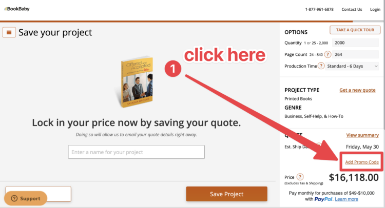 bookbaby promo code checkout