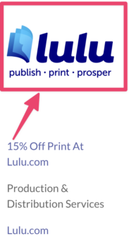 Click on the Lulu logo to get your Lulu coupon code