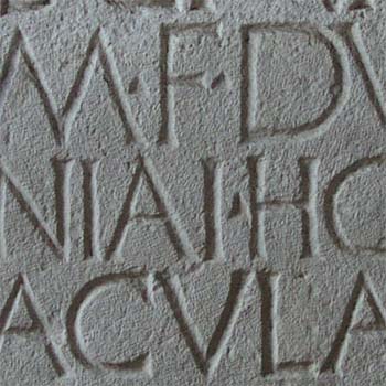 pompeii amphitheater inscription detail