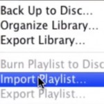 Transfer iTunes Library: import playlist into iTunes library