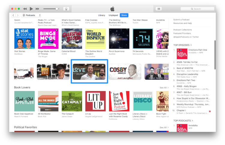 mini feature on iTunes home page