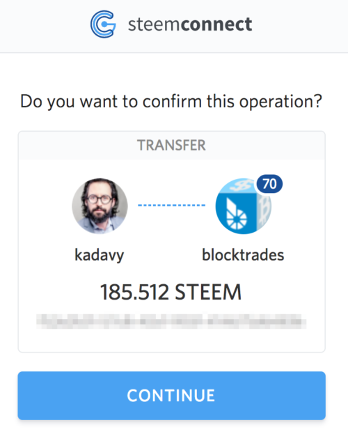 steemconnect confirmation transfer steem to btc