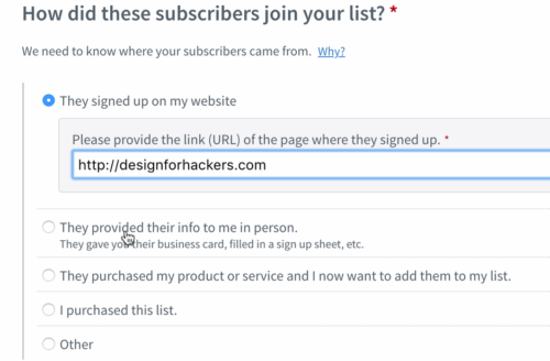 how did subscribers join your list