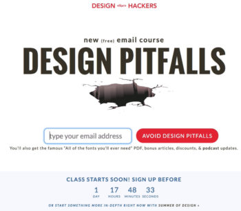 designpitfalls countdown timer email course