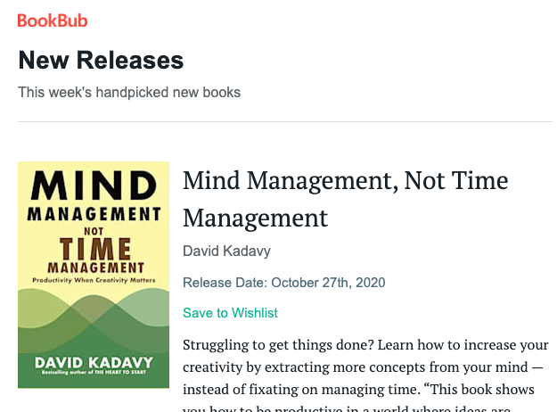 bookbub featured new release email