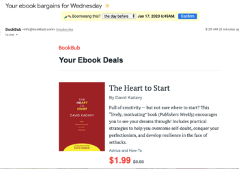bookbub featured deal results email